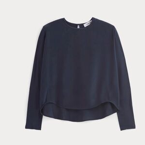 Women's Navy Long-Sleeve Blouse